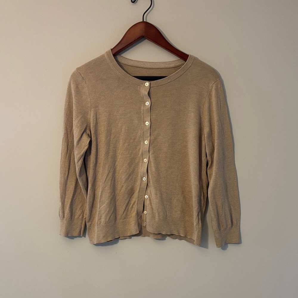 Source Unknown Tan Button-Up Cardigan